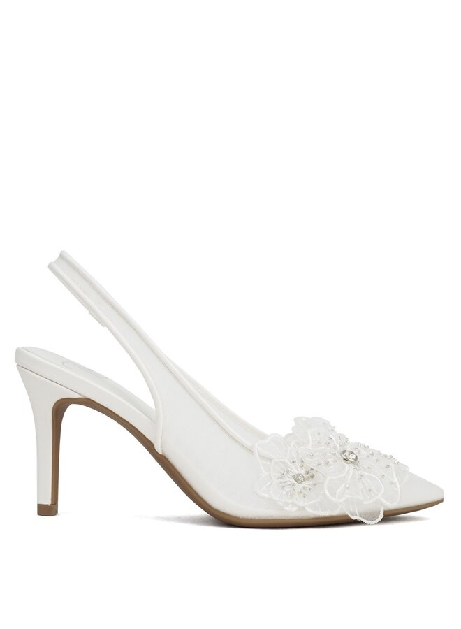 Minta Dressy Heels - White Mesh