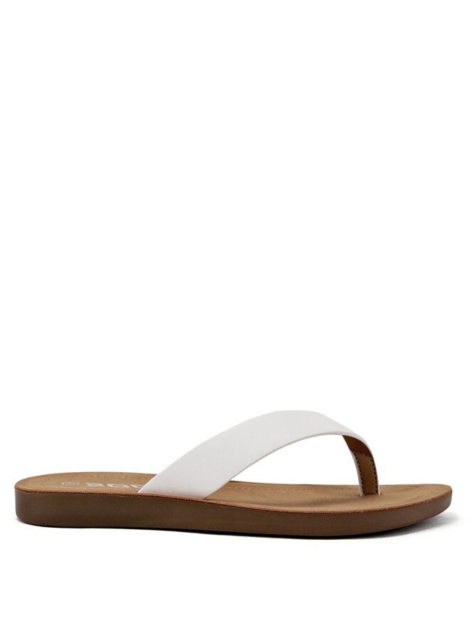Ella Flat Sandals - White Pu