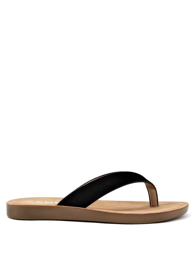 Ella Flat Sandals - Black Nubuck