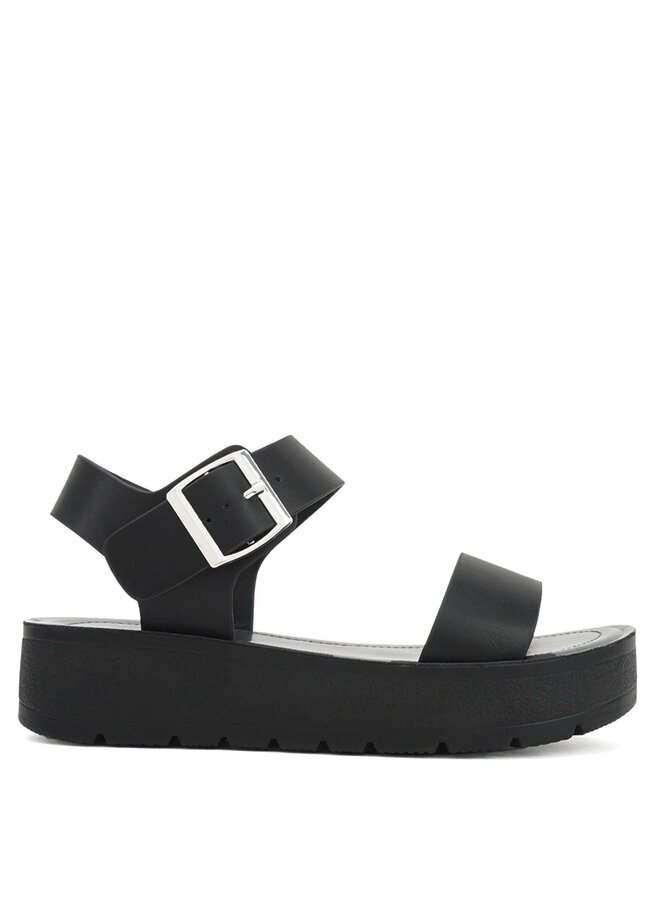 Detect Casual Sandals - All Black Pu