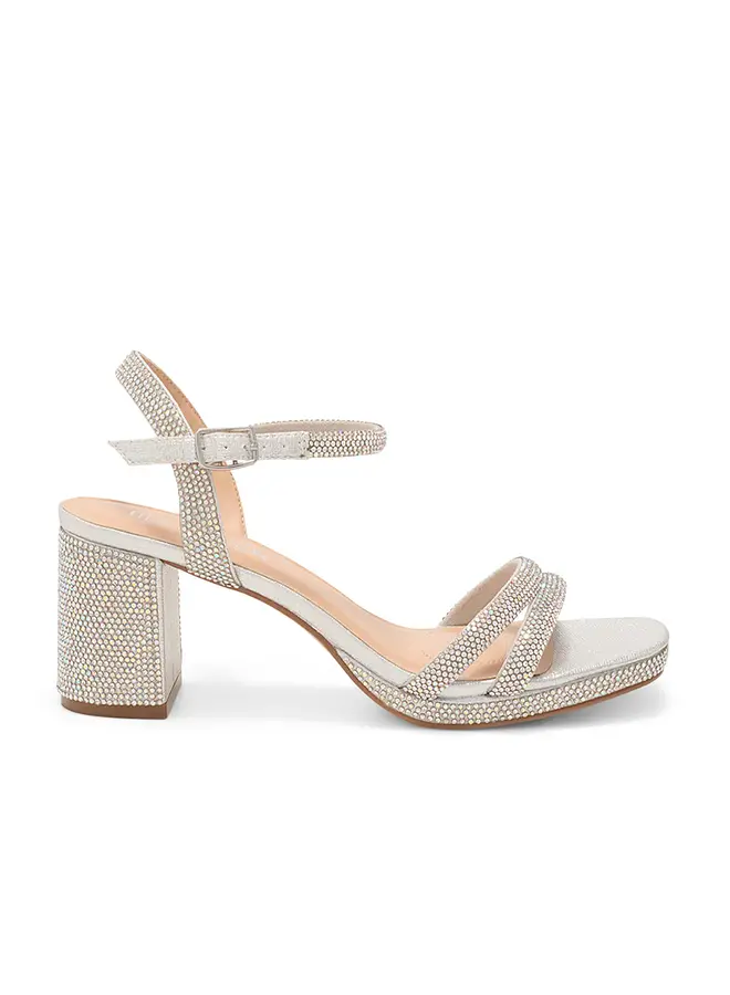 Nelly-10 Dressy Heels - Silver Shimmer