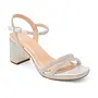 Nelly-10 Dressy Heels - Silver Shimmer
