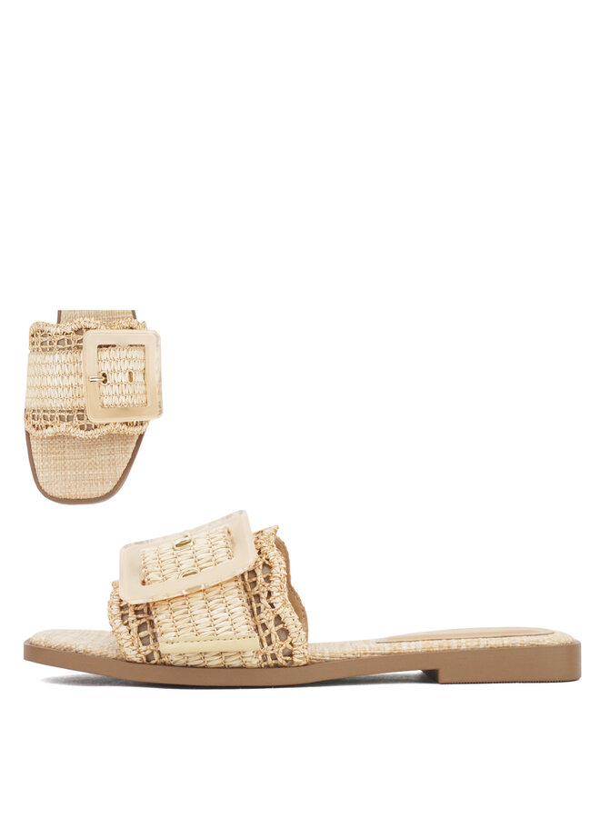 Nayan Flat Sandals - Natural Raffia