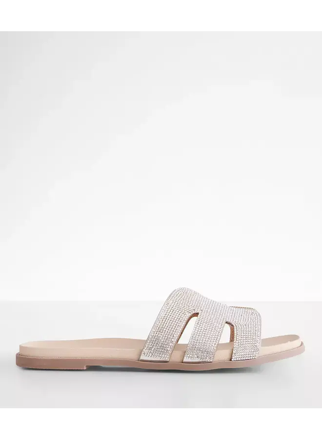 Laylow-03 Comfy Sandal - Silver/Clear Rhinestones