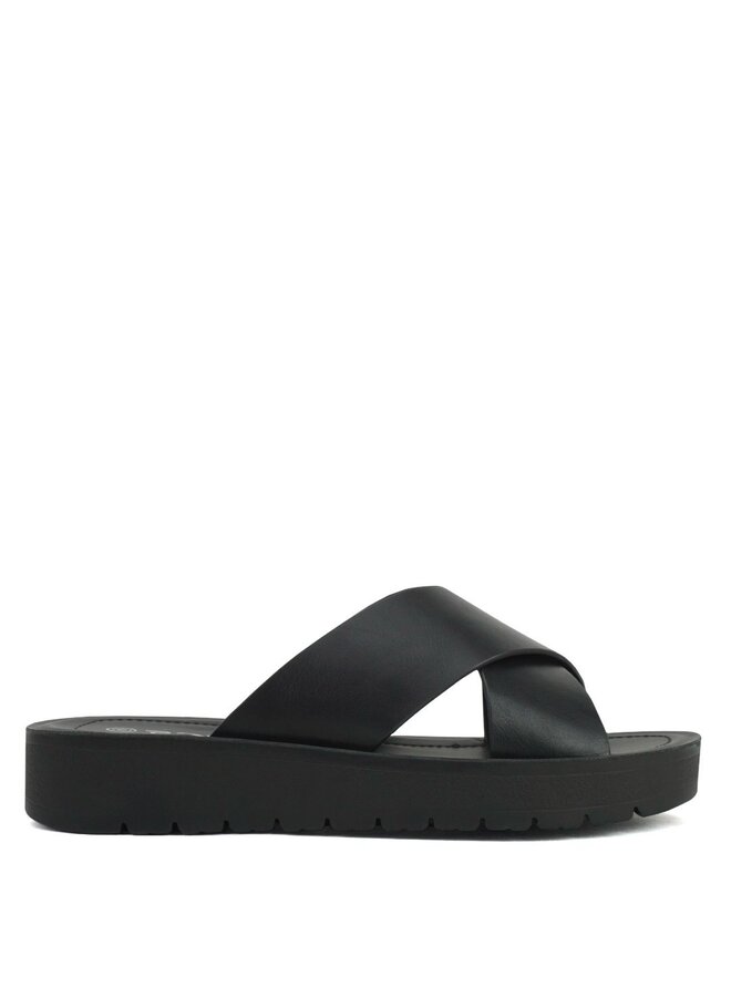Lucy Comfy Sandals - All black