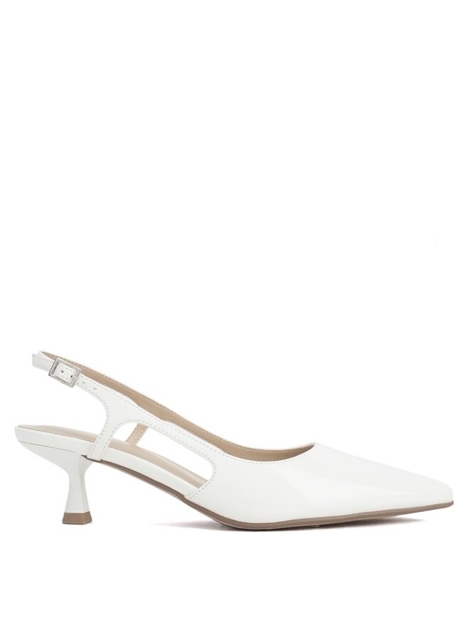 Bell Casual Heels - White Patent