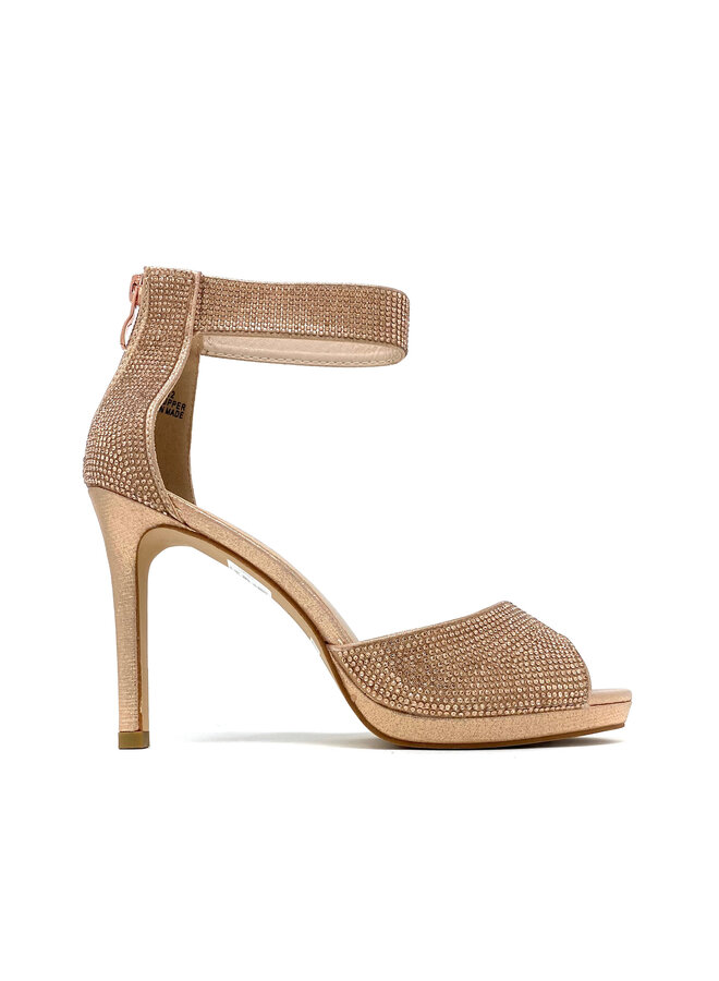 FLOWER-12 Party Heel - ROSE GOLD
