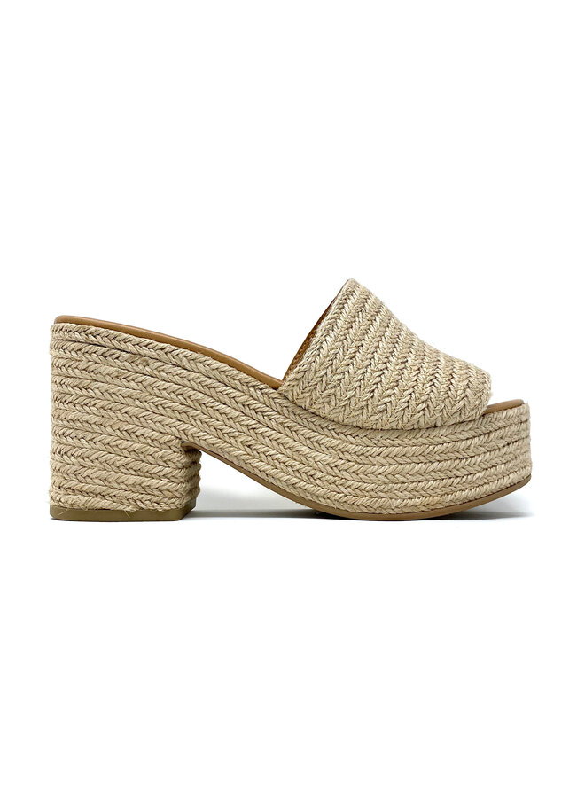 Bertha Espadrille Platform - Lt Tan