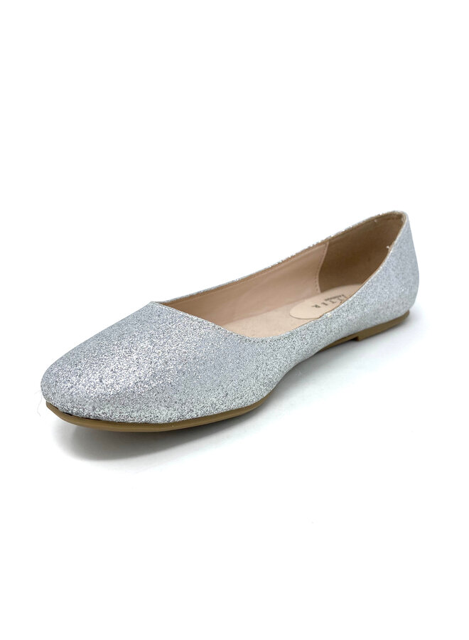 Thesis Dressy Flat - Silver Glitter
