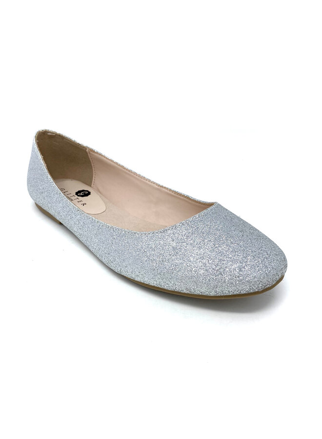 Thesis Dressy Flat - Silver Glitter