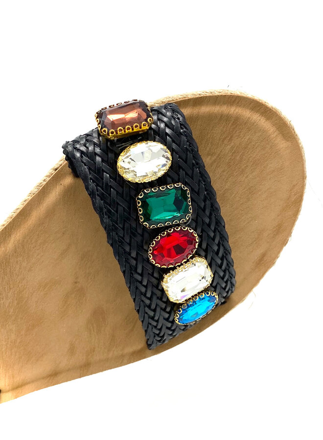 Victoria Flat Sandals - Black