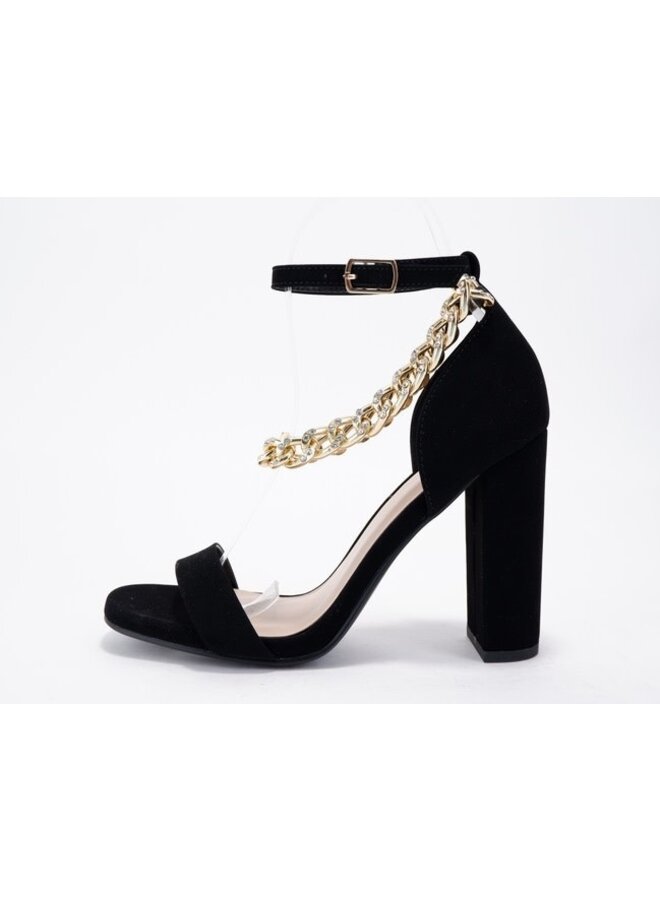 Beads Casual Heel - Black Nubuck