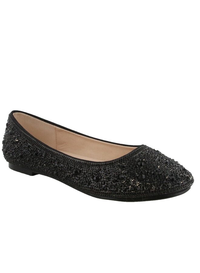 Baba-102 Dressy Flats - Black Shimmer