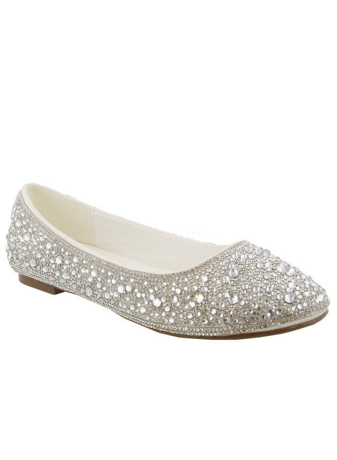 Baba-102 Dressy Flats - White