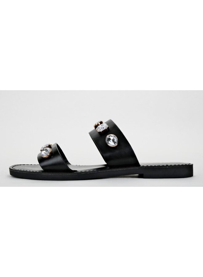 Colette Flat Sandals - Black