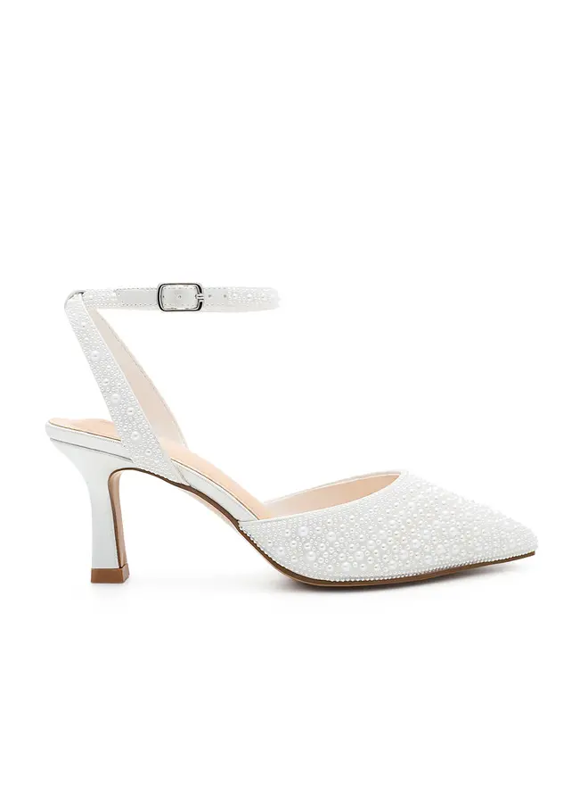 Lexie-4 Dressy Heels - White Pearl