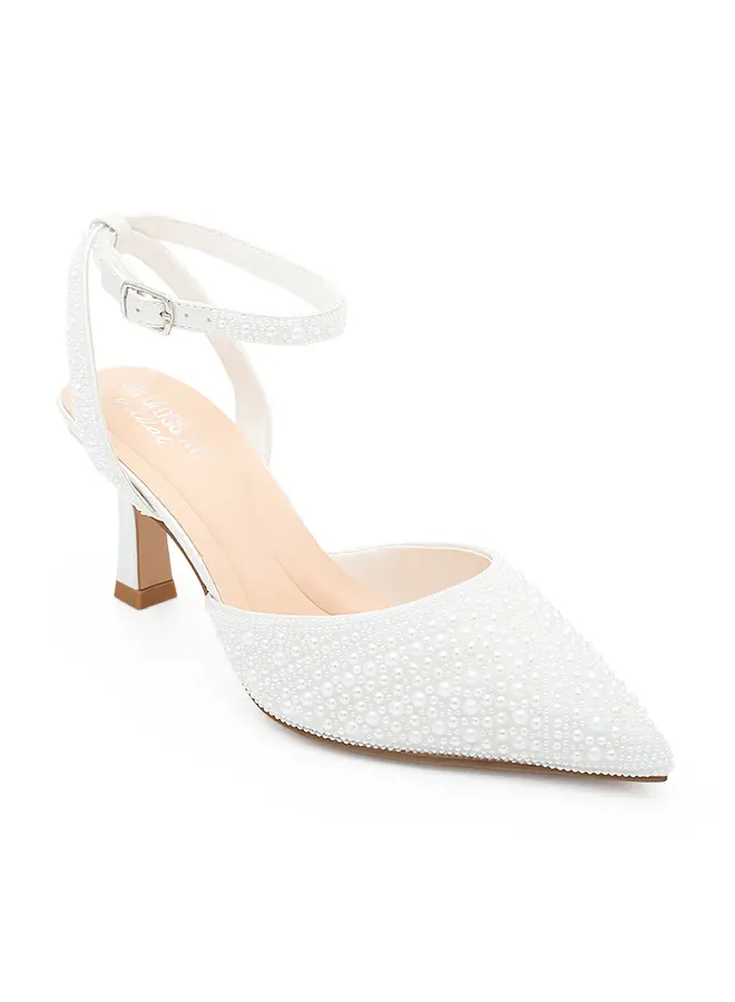 Lexie-4 Dressy Heels - White Pearl