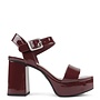Macey Casual Heels - Burgundy Patent
