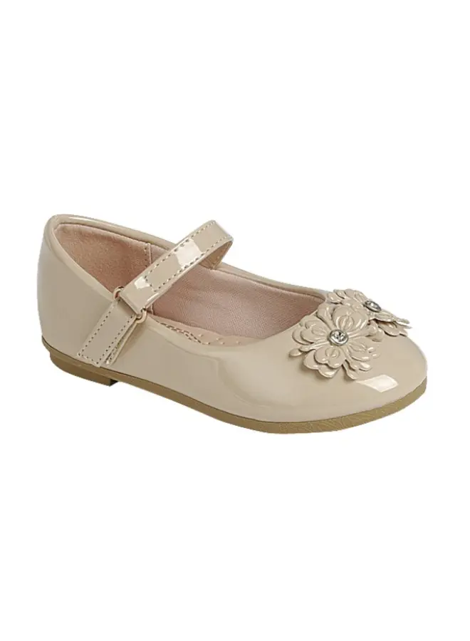 Mika-88ka Baby Flats - Beige Patent