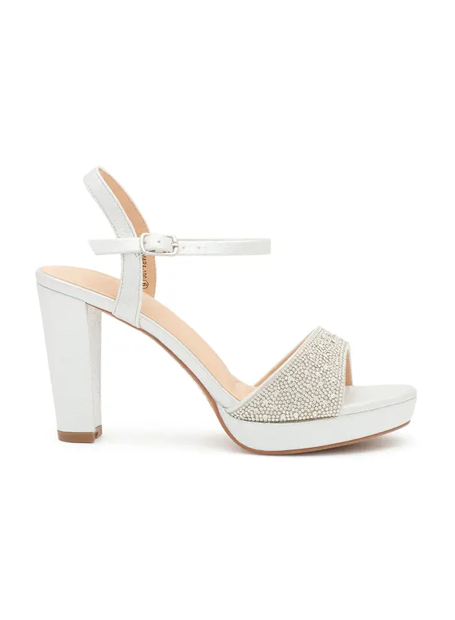 Amara-100 Dressy Heel - Silver Shimmer