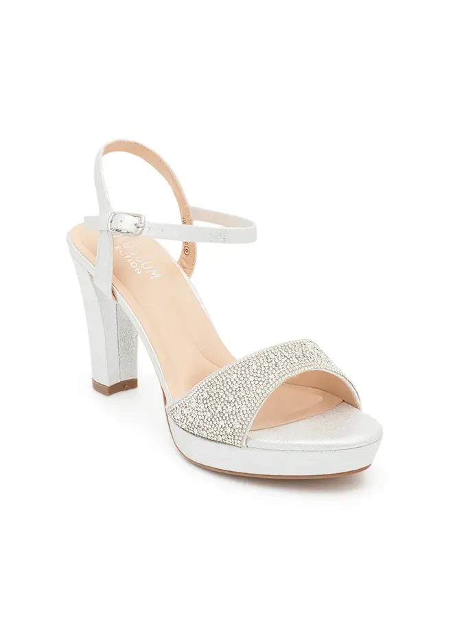 Amara-100 Dressy Heel - Silver Shimmer