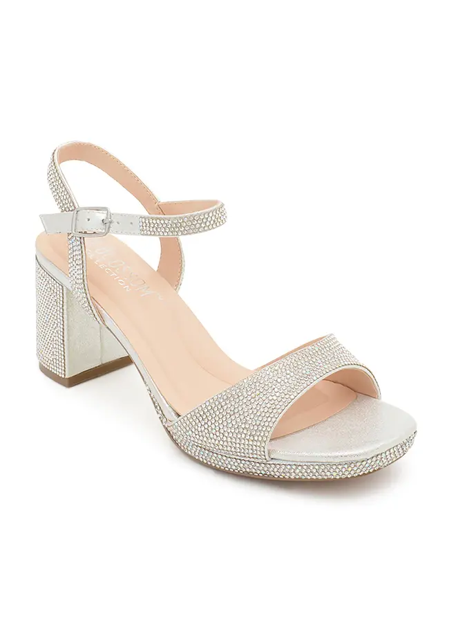 Nelly-43 Dressy Heels - Silver Shimmer