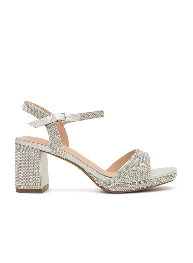 Nelly-43 Dressy Heels - Silver Shimmer