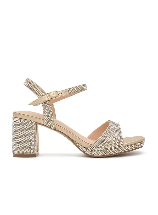 Nelly-43 Dressy Heels - Nude Shimmer