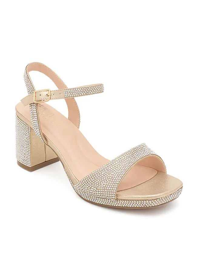 Nelly-43 Dressy Heels - Nude Shimmer