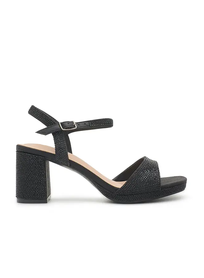 Nelly-43 Dressy Heels - Black Shimmer