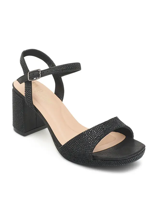 Nelly-43 Dressy Heels - Black Shimmer