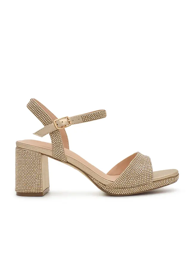 Nelly-43 Dressy Heels - Gold Shimmer