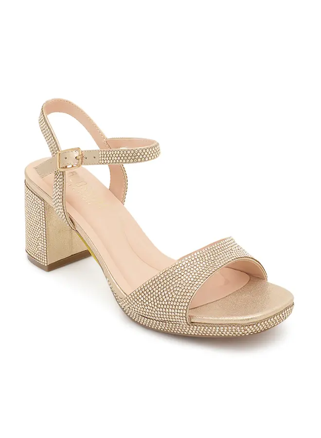Nelly-43 Dressy Heels - Gold Shimmer