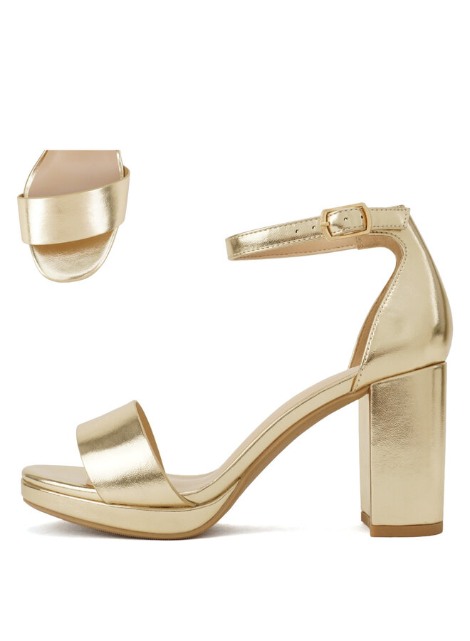 W-Wood Casual Heels - Gold