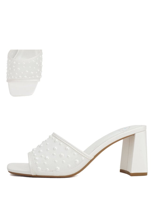Reagan Dressy Heels - White Mesh