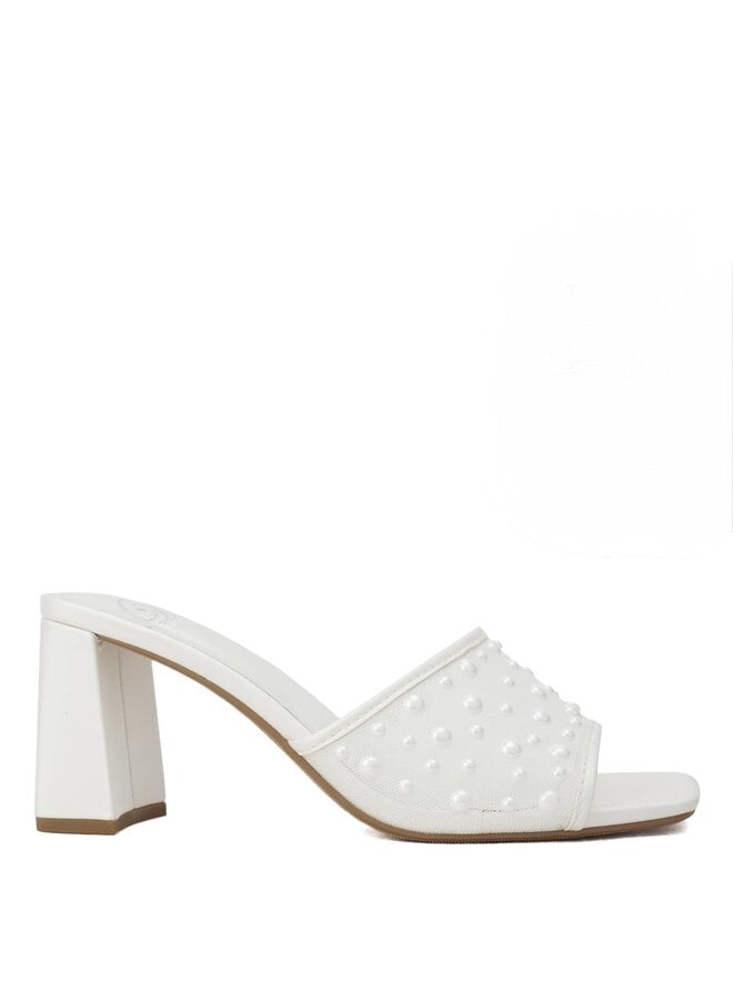 Reagan Dressy Heels - White Mesh