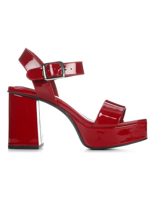 Macey Casual Heels - Red Patent