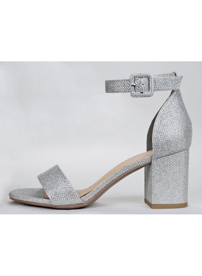 Cake Shine Casual Heels - Silver Shimmer