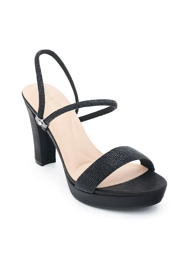 Amara-111 Dressy Heel - Black Shimmer