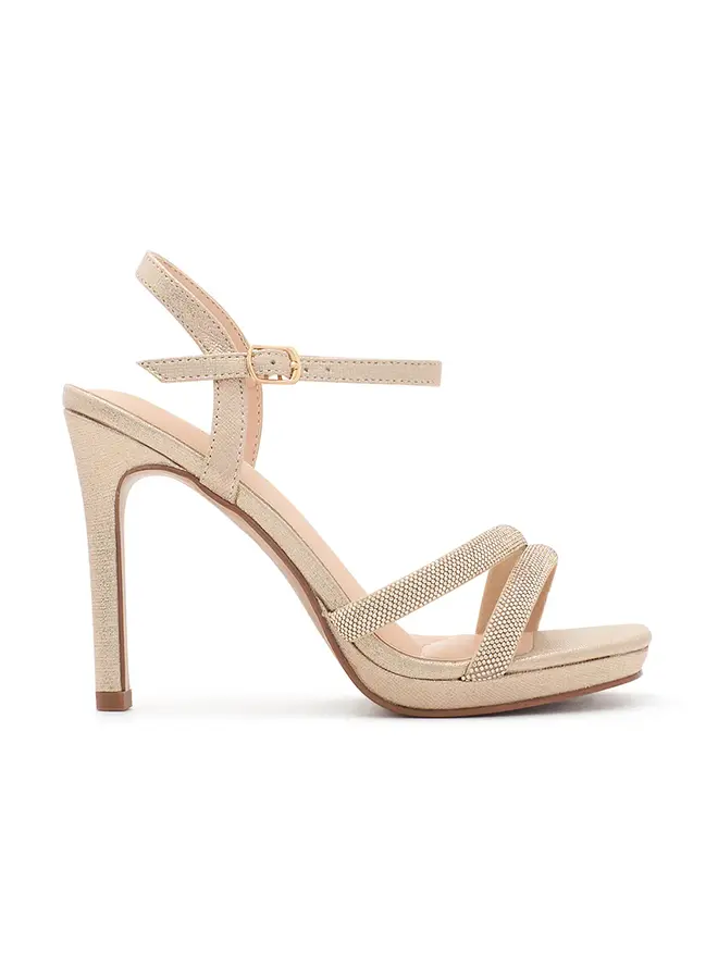 Helena-16 Dressy Heels - Gold Shimmer