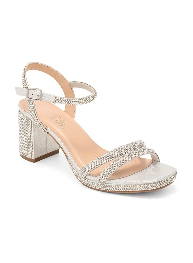 Nelly-10T Dressy Heels - Silver Shimmer