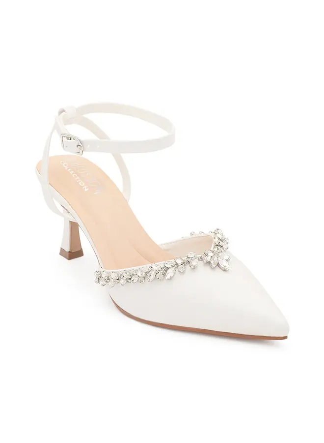 Selma-33 Dressy Heel - White Satin