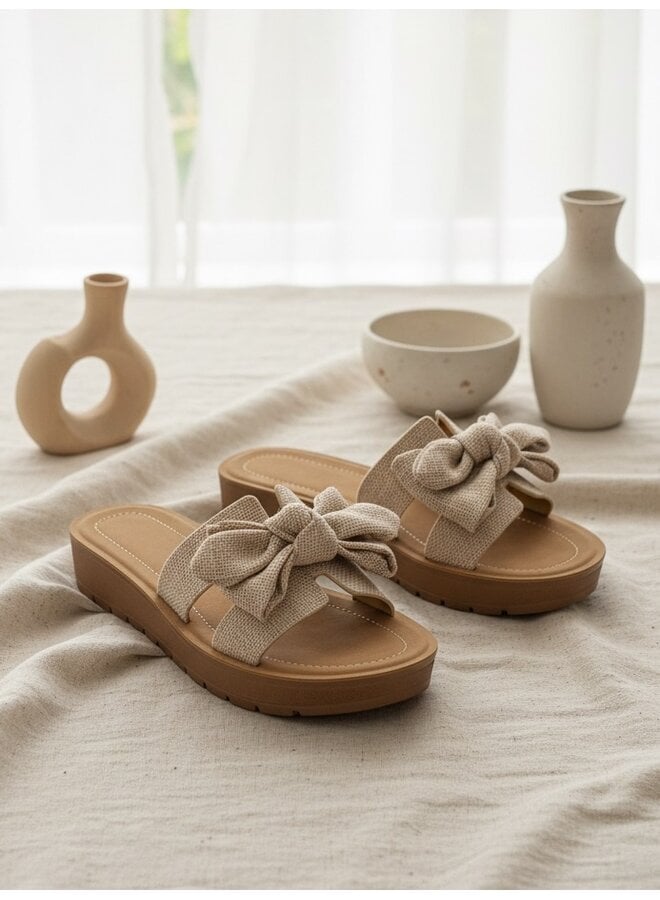 Susie-38 Comfy Sandal - Beige Linen
