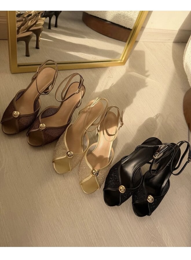 Marilyn-8 Dressy Heel - Gold Pu