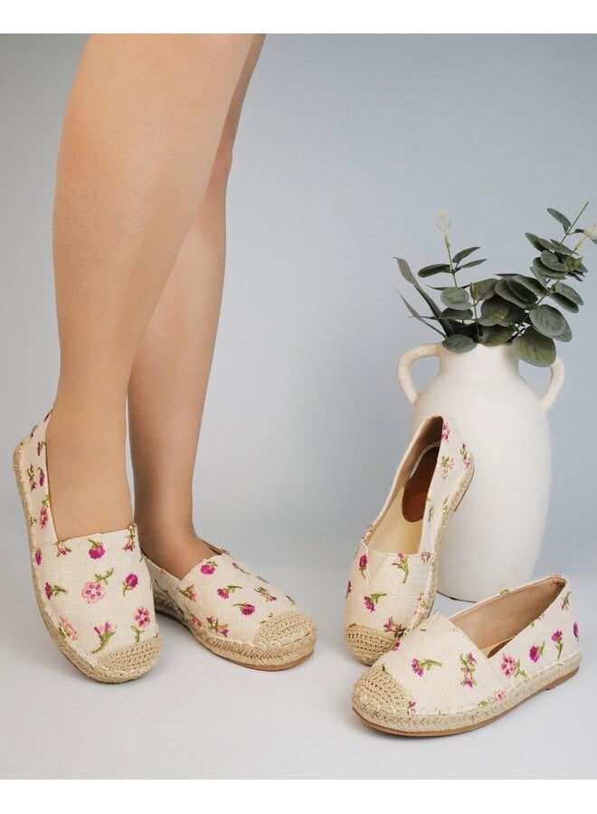Chaya-5 Casual Espadrilles - Beige Linen