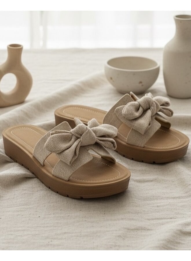 Susie-38 Comfy Sandal - Beige Linen