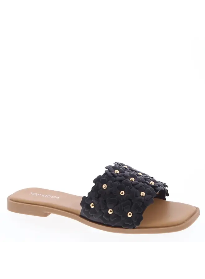 Autumn-48 Flat Sandal - BlackPu