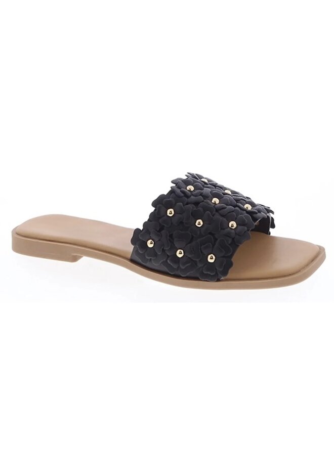 Autumn-48 Flat Sandal - BlackPu