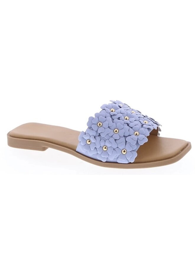 Autumn-48 Flat Sandal - Blue Pu