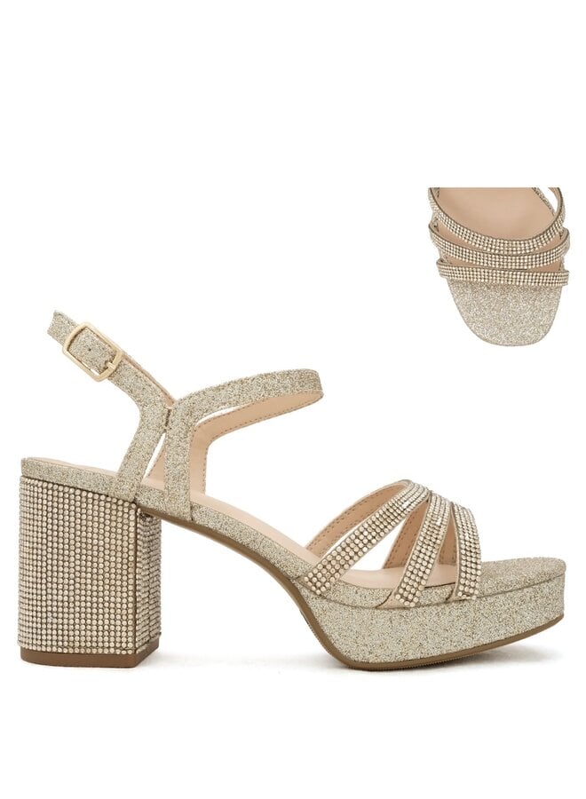 Icarus Casual Heels - Lt Gold Glitter